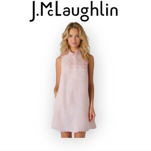 J. McLaughlin 100% Linen Dress – XS – Pale Pink – Sleeveless